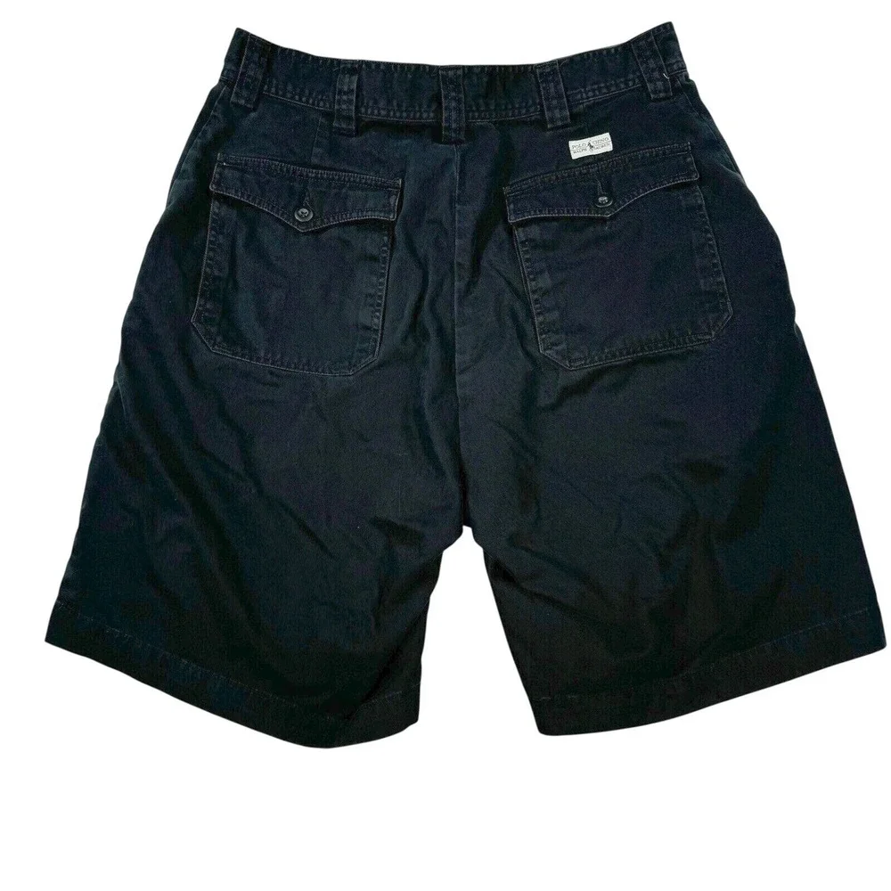 Polo Ralph Lauren Chino Shorts Mens 34 Black Cotton Twill Classic Fit Preppy